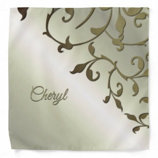 Scrolling Olive Leaves Personal Bandana