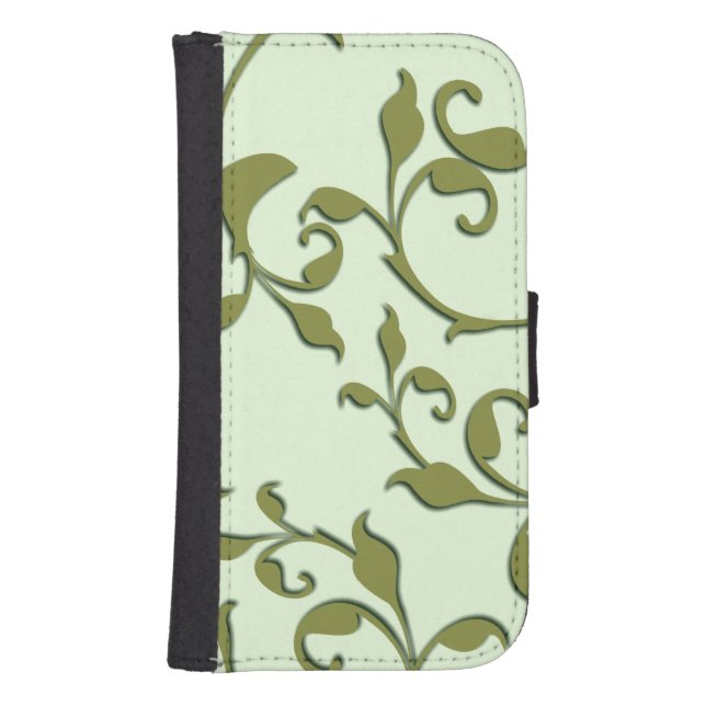 Scrolling Olive Leaves Samsung Galaxy Wallet Case (Front)