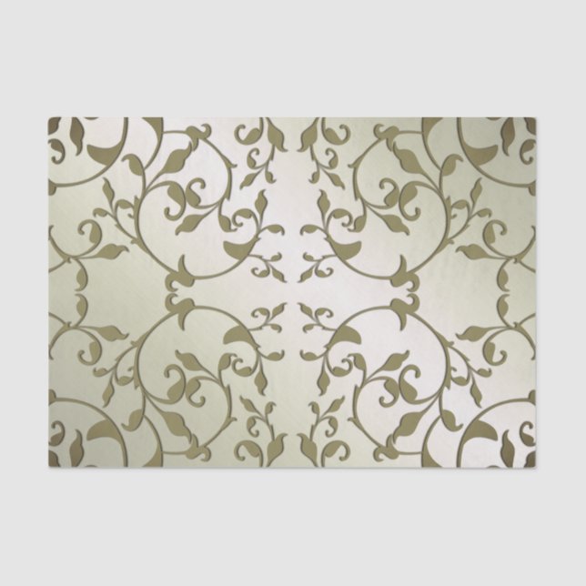 Scrolling Olive Leaves Tissue Paper (Front)