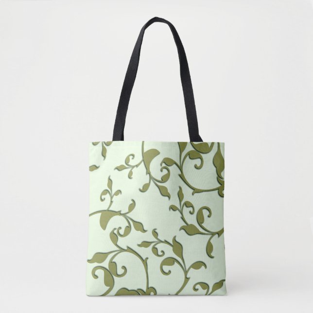 Scrolling Olive Leaves Tote Bag (Front)