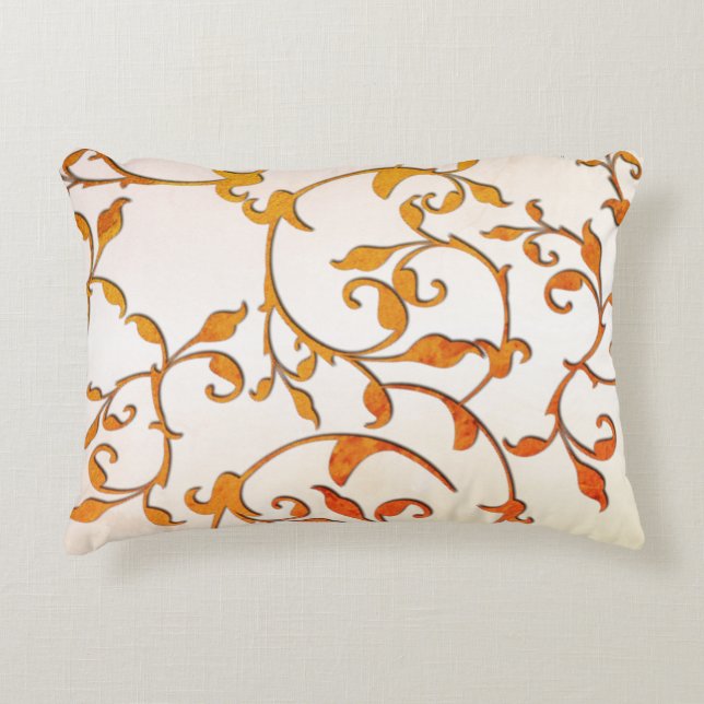 Scrolling Rust Accent Pillow (Front)