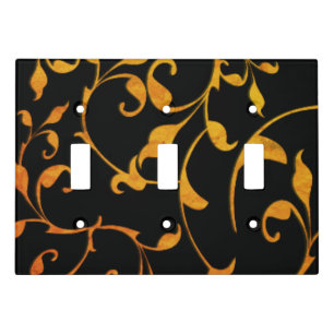 Scrolling Rust and Black Light Switch Cover