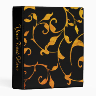 Scrolling Rust and Black Mini Binder