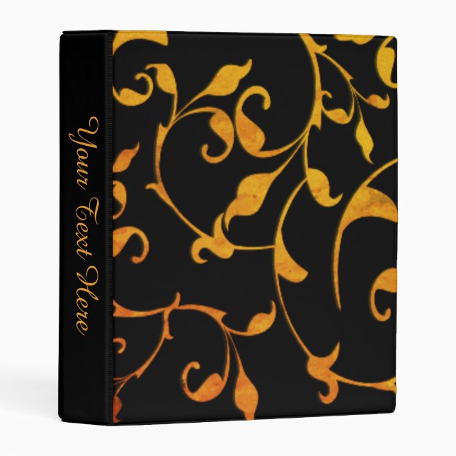 Scrolling Rust and Black Mini Binder (Front/Spine)