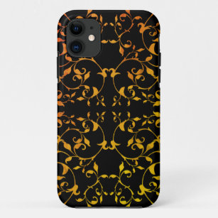 Scrolling Rust and Black Silky iPhone 11 Case