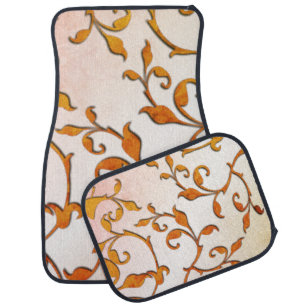 Scrolling Rust Car Floor Mat