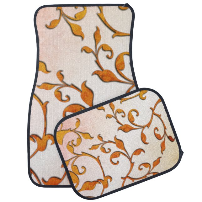 Scrolling Rust Car Floor Mat (Set)