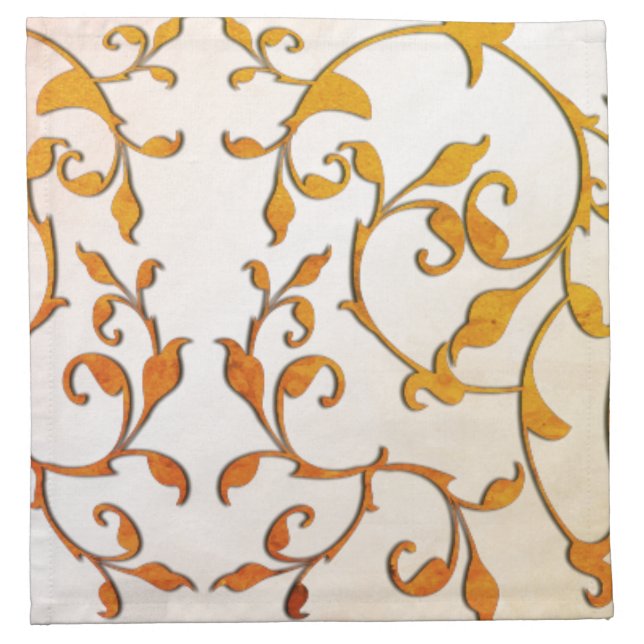 Scrolling Rust Cloth Napkin (Front)
