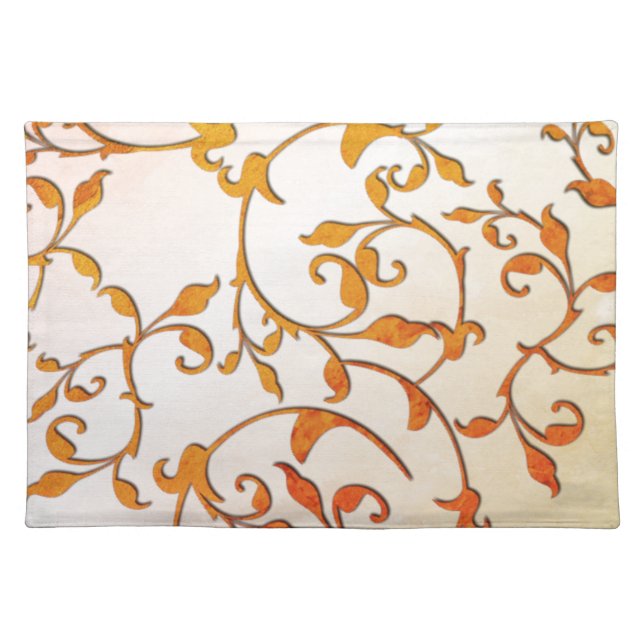Scrolling Rust Cloth Placemat (Front)