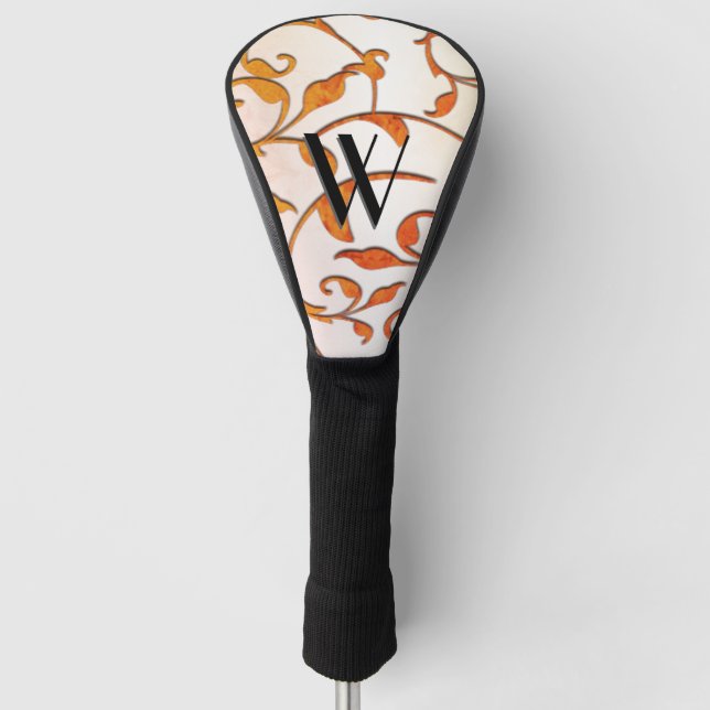 Scrolling Rust Golf Head Cover (Front)