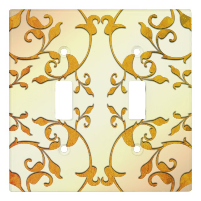 Scrolling Rust Light Switch Cover (Front)