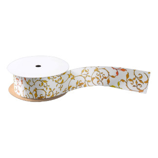 Scrolling Rust Satin Ribbon
