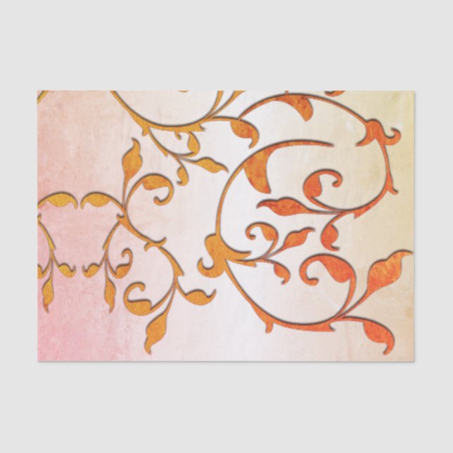Scrolling Rust Tissue Paper (Front)