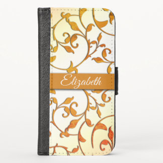 Scrolling Rusted Personal Text iPhone X Wallet Case