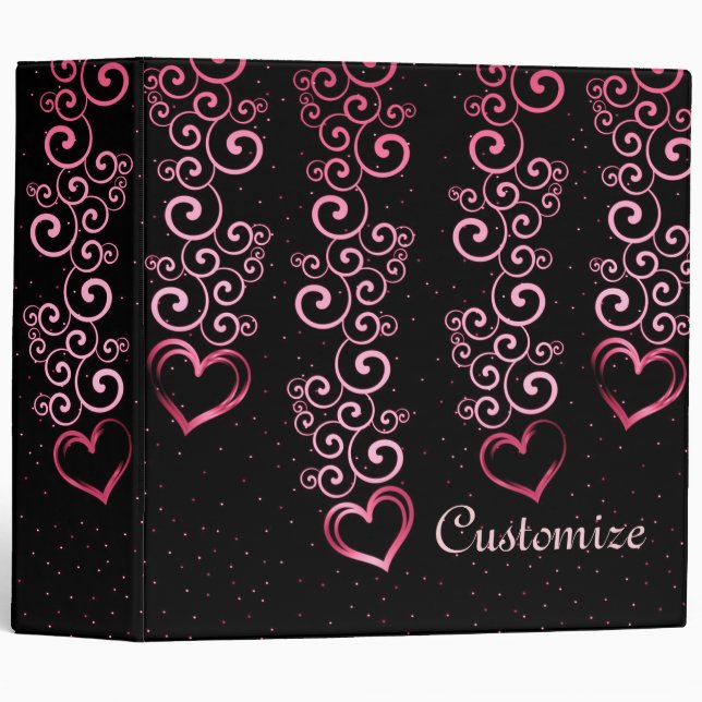 Scrolling Vine Hearts Binder (Front/Spine)