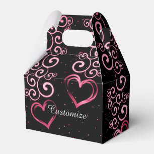 Scrolling Vine Hearts Gable Favor Box