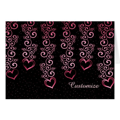 Scrolling Vine Hearts Heart Note Card