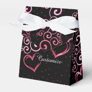 Scrolling Vine Hearts Tent Favor Box