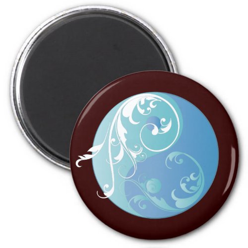 Scrolling Yin  Yang Earth blues Magnet