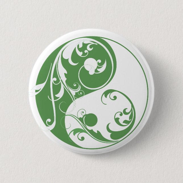Scrolling Yin & Yang (green) Button (Front)