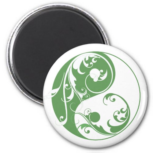 Scrolling Yin  Yang green Magnet