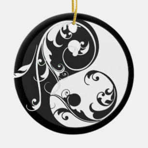 Scrolling Yin & Yang Ornament