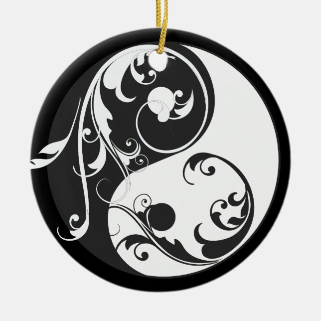 Scrolling Yin & Yang Ornament (Front)