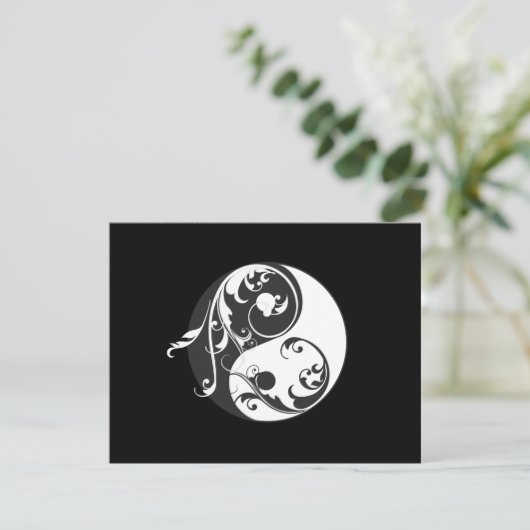 Scrolling Yin Yang Symbol (black) (Standing Front)
