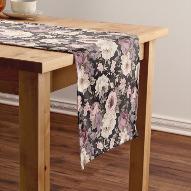 Scrolls with roses Victorian style Short Table Runner (In Situ)