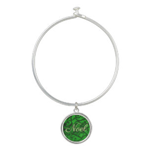Scrollwork Green Bangle Bracelet