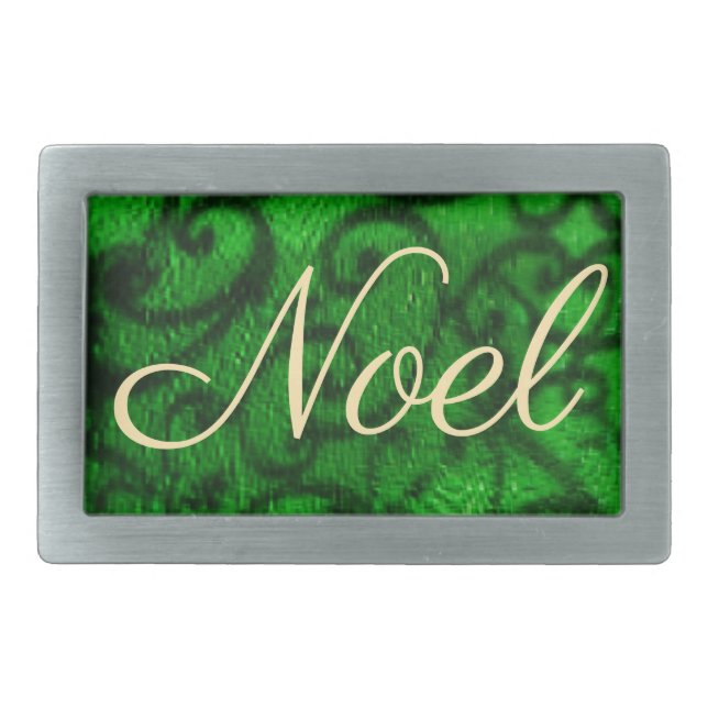 Scrollwork Green Belt Buckle (Front)