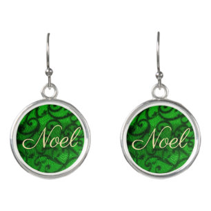Scrollwork Green Earrings
