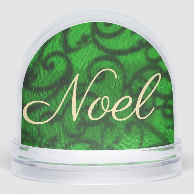 Scrollwork Green  Snow Globe (Front)