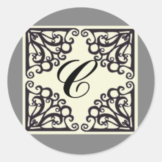 Scrollwork Sticker Personalized Initial