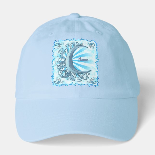 Scrolly Crescent Moon Hat (Front)