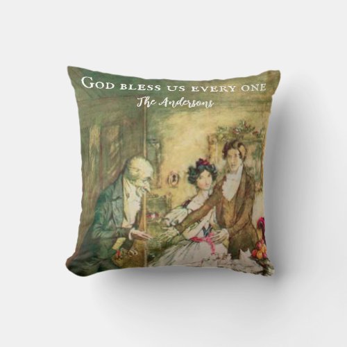 Scrooge A Christmas Carol  Personalized Victorian Throw Pillow