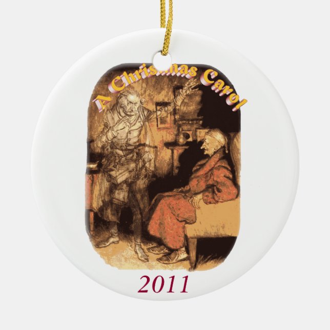 Scrooge and Marley Ceramic Ornament (Front)