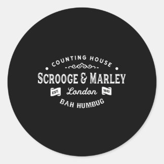 Scrooge And Marley Counting House Christmas Carol Classic Round Sticker