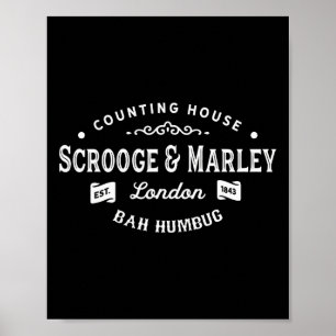 Scrooge and Marley Counting House Christmas Carol Poster