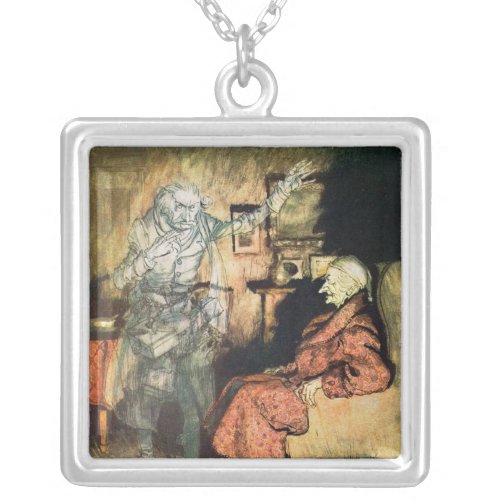 Scrooge and The Ghost of Marley Silver Plated Necklace