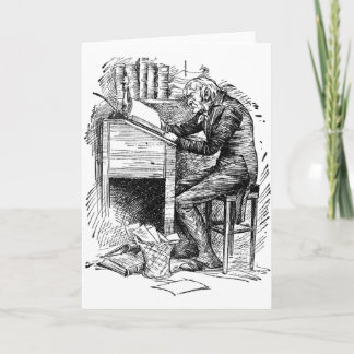 Scrooge at His Desk Card