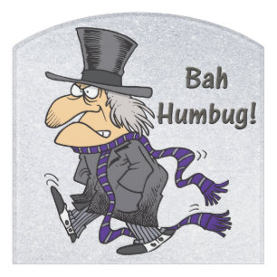 Scrooge & Bah Humbug Door Sign