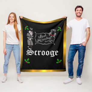 SCROOGE "Bah Humbug" Fleece Christmas Gift Blanket