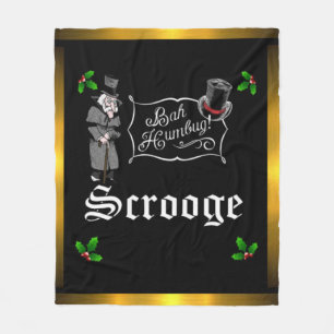 SCROOGE "Bah Humbug" Fleece Christmas Gift Blanket