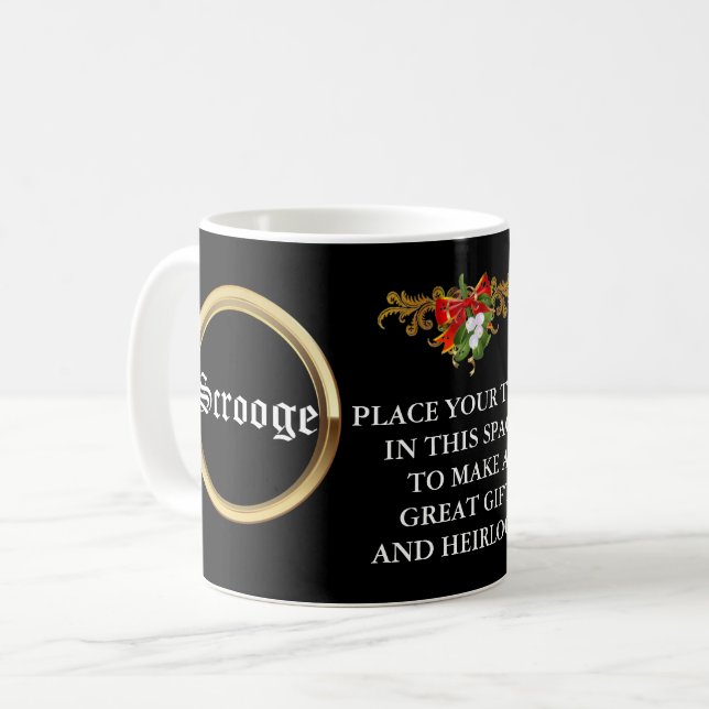 SCROOGE "Bah Humbug!" Personalized Christmas Gift Coffee Mug (Front Left)