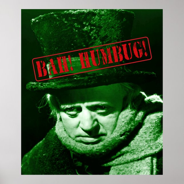 Scrooge Bah Humbug! Poster & Wall Art Design (Front)