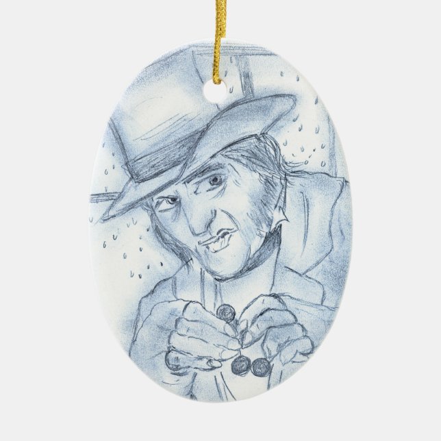 Scrooge in Blue Ceramic Ornament (Front)