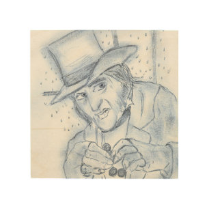 Scrooge in blue wood wall decor