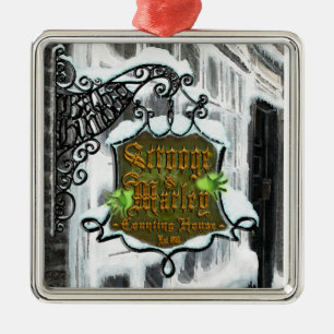 Scrooge&MarleySignScene Metal Ornament
