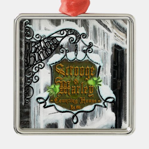 ScroogeMarleySignScene Metal Ornament